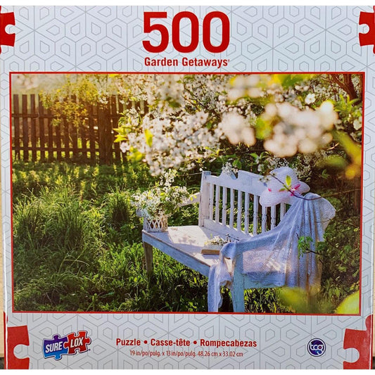 Garden Bench Garden Getaways 500 Piece Jigsaw Puzzle Sure Lox Puzzle Merchant