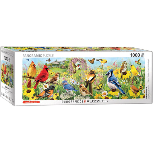 Garden Birds 1000 Piece Panoramic Jigsaw Puzzle Eurographics Puzzle Merchant