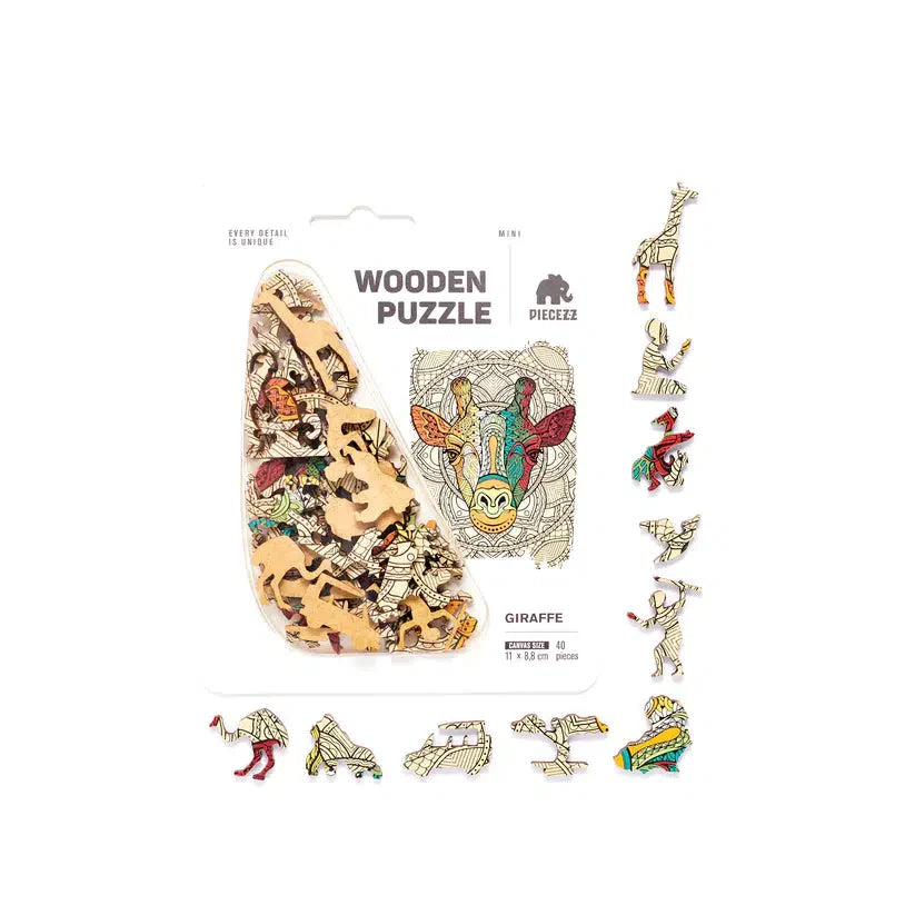 Giraffe 40 Piece Mini Wooden Jigsaw Puzzle Geek Toys Puzzle Merchant