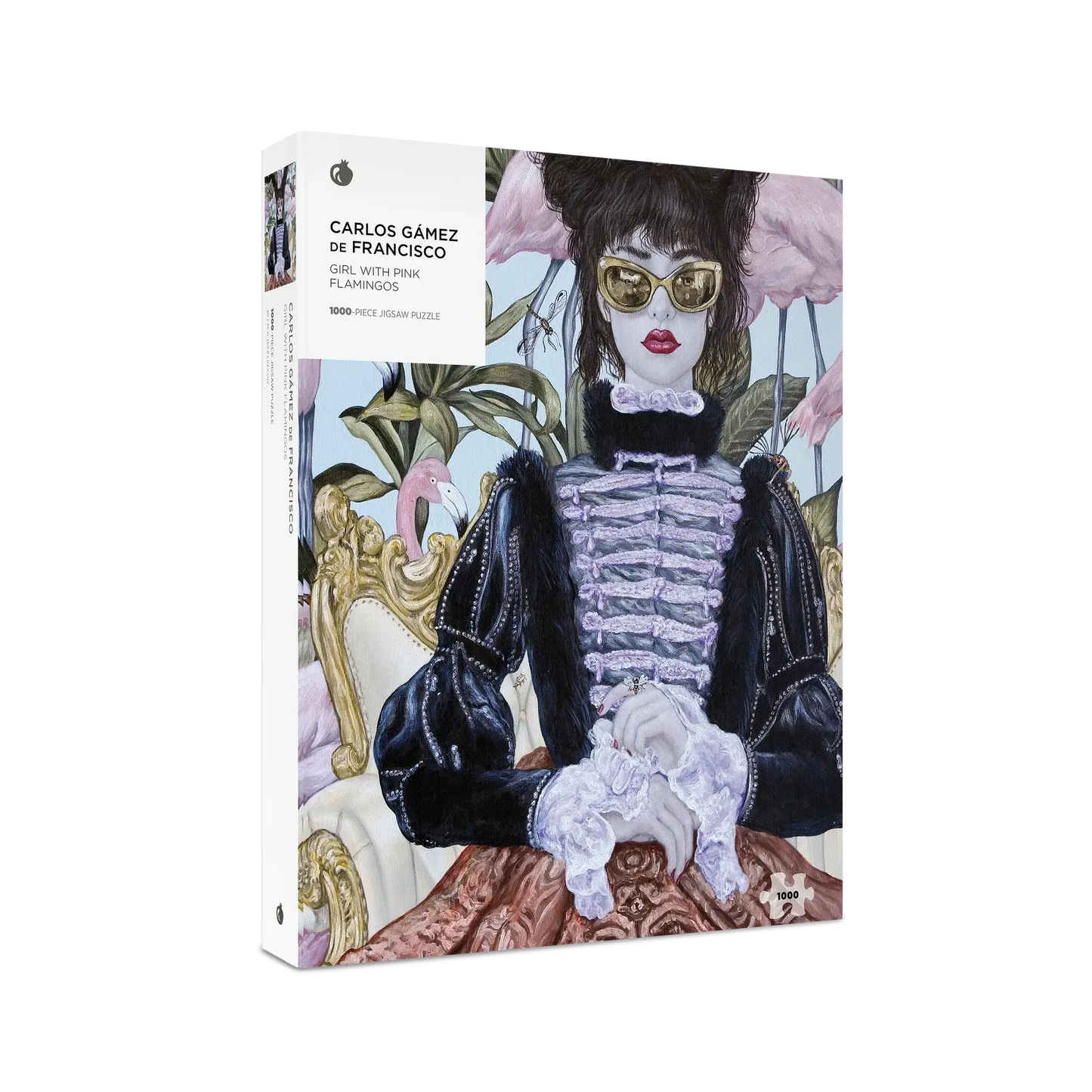 Girl with Pink Flamingos 1000 Piece Jigsaw Puzzle Pomegranate