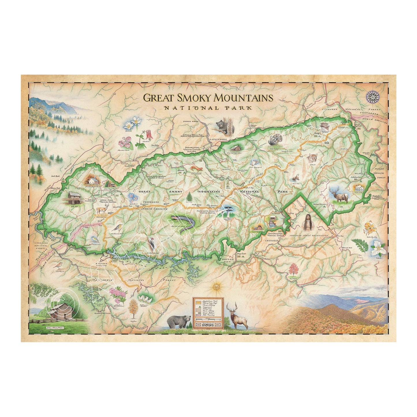 Great Smoky Mountains National Park 1000 Piece Jigsaw Puzzle Xplorer Maps Puzzle Merchant