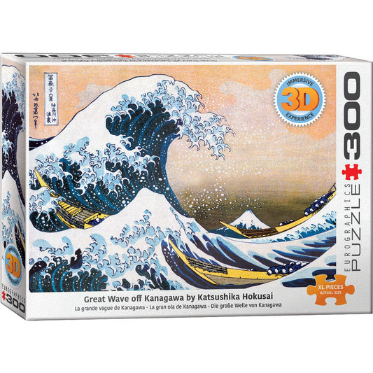 Great Wave off Kanagawa 300 Large Piece 3D Lenticular Jigsaw Puzzle Eurographics Puzzle Merchant