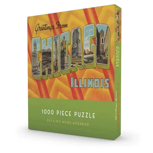 Greetings from Chicago 1000 Piece Jigsaw Puzzle Gibbs Smith Puzzle Merchant