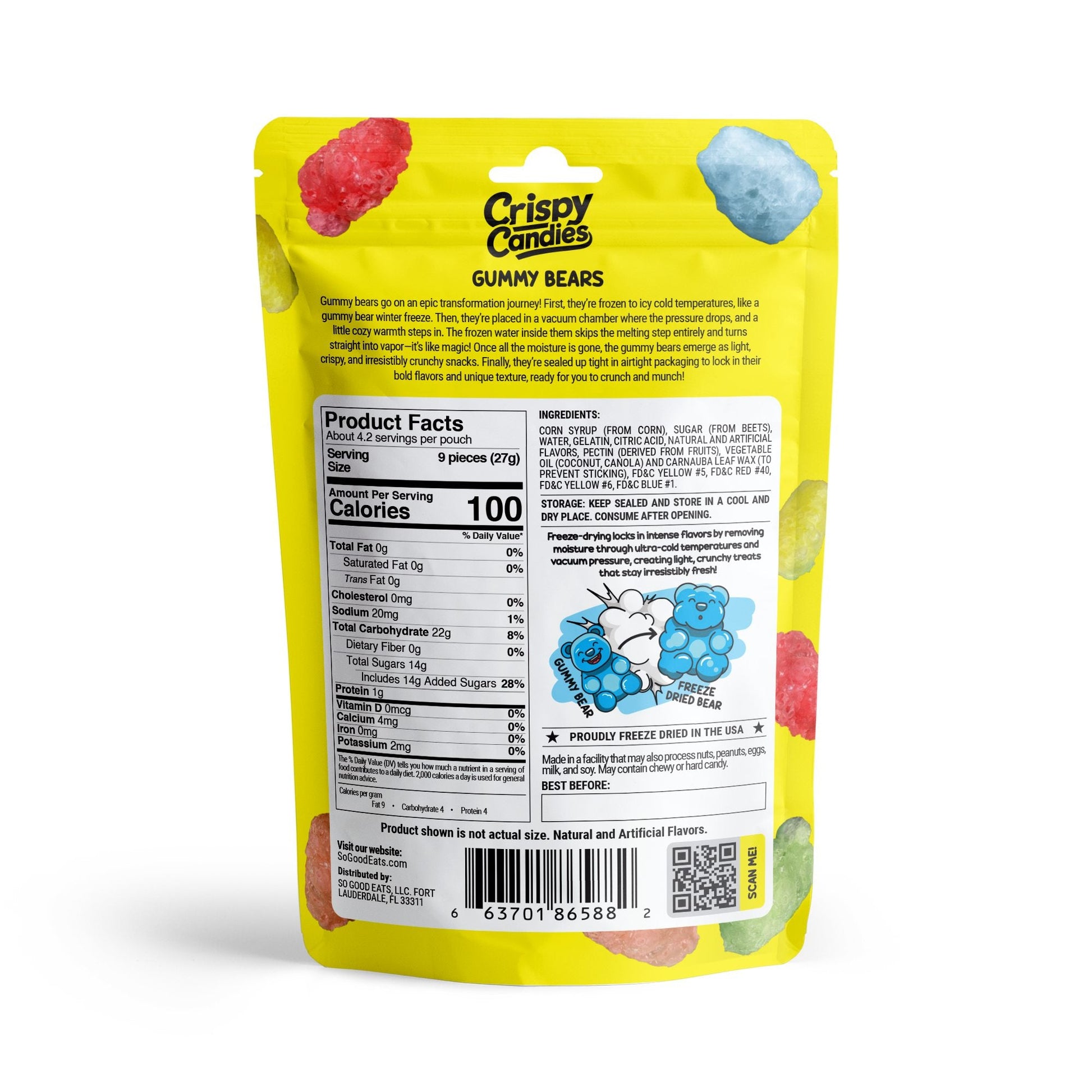 Crispy Candies - Gummy Bears Freeze Dried Candy 114g Super Anime Store