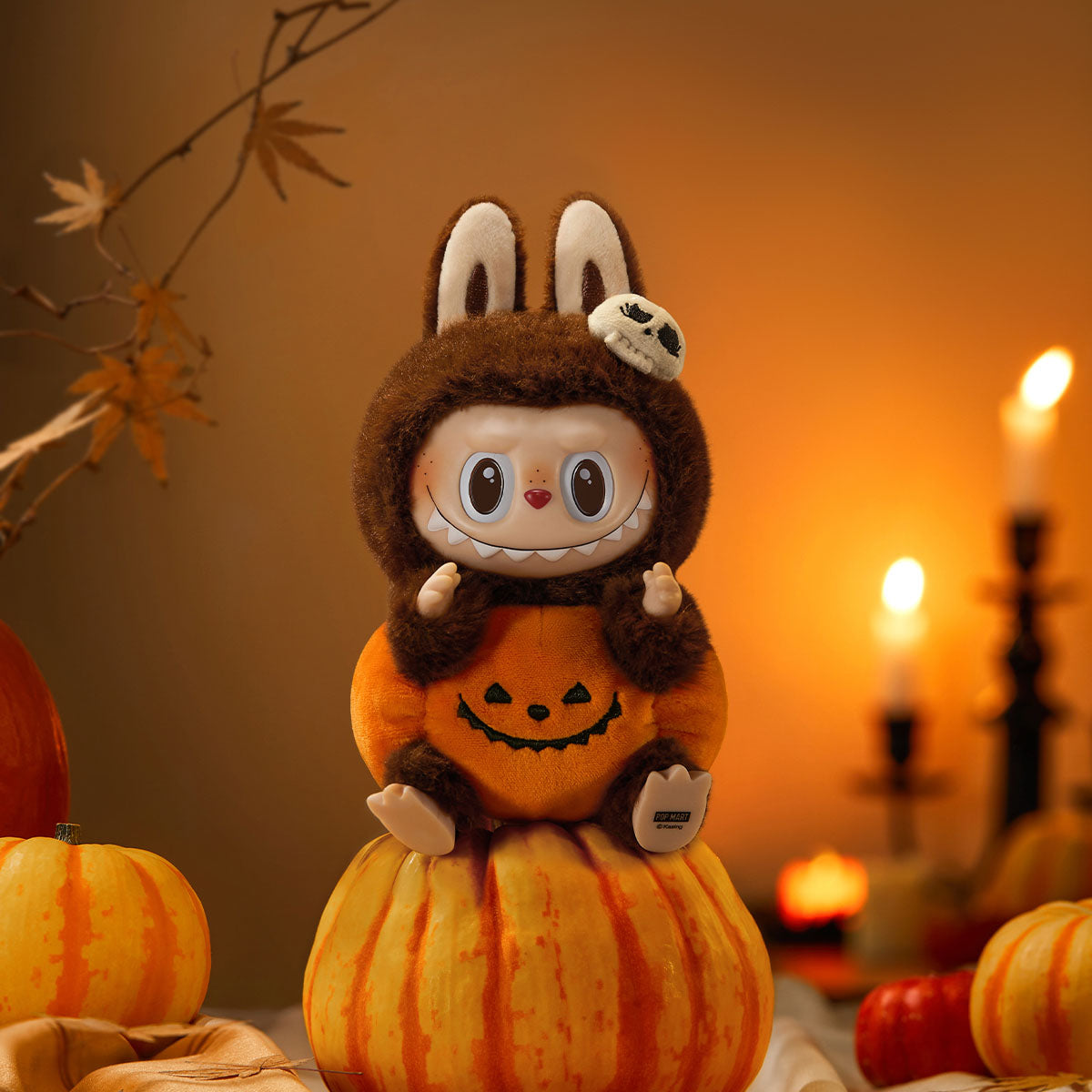 Happy Halloween Party Series-Sitting Pumpkin Vinyl Plush Pendant Labubu Loot