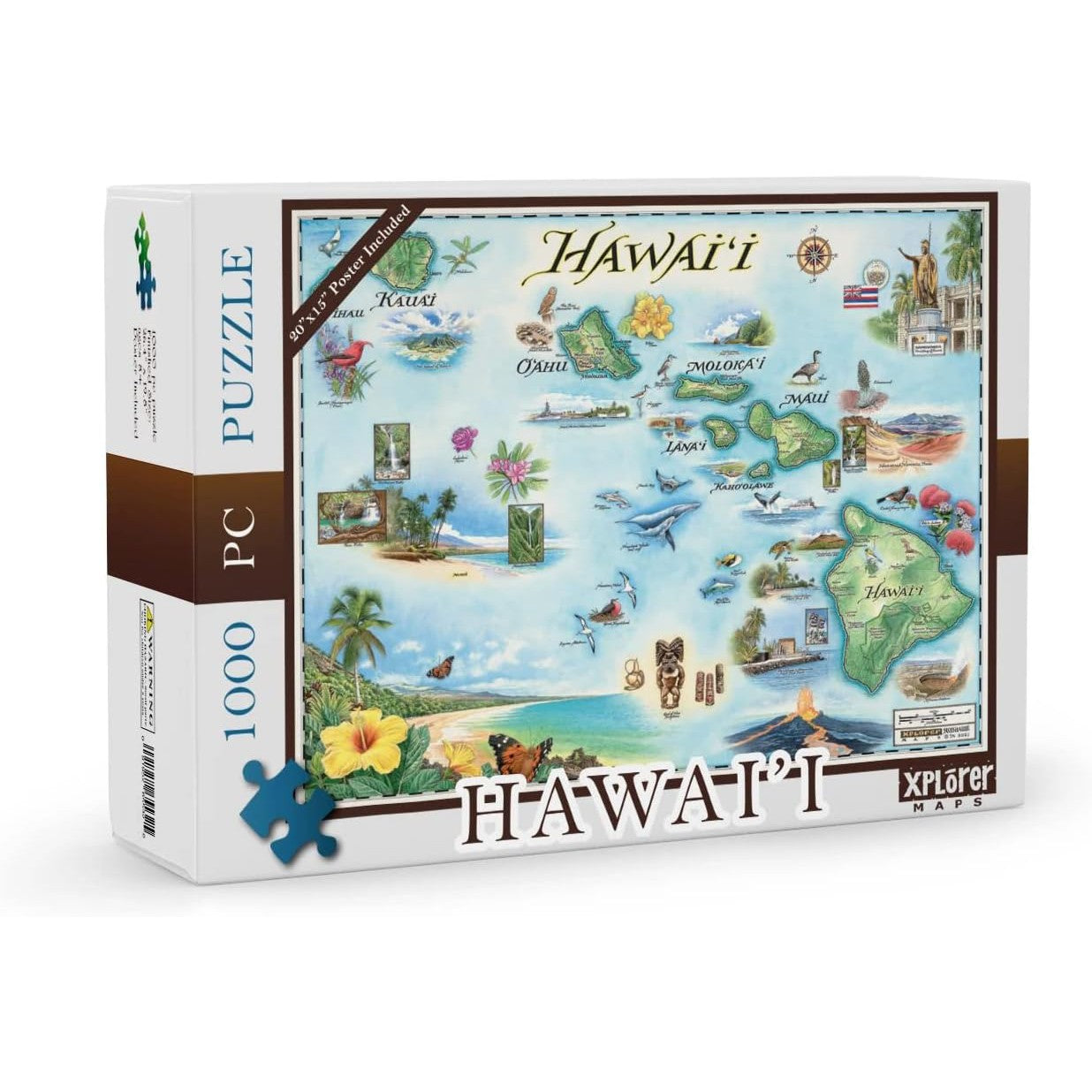 Hawaii 1000 Piece Jigsaw Puzzle Xplorer Maps Puzzle Merchant