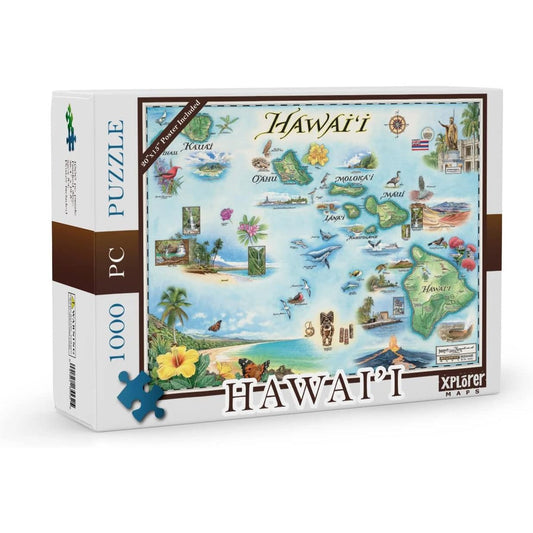 Hawaii 1000 Piece Jigsaw Puzzle Xplorer Maps Puzzle Merchant