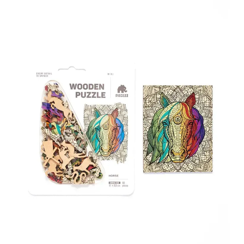 Horse 40 Piece Mini Wooden Jigsaw Puzzle Geek Toys