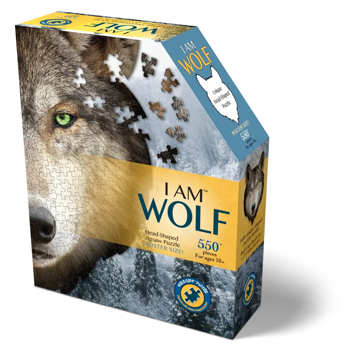 I Am Blue Wolf 550 Piece Head Shaped Jigsaw Puzzle Madd Capp