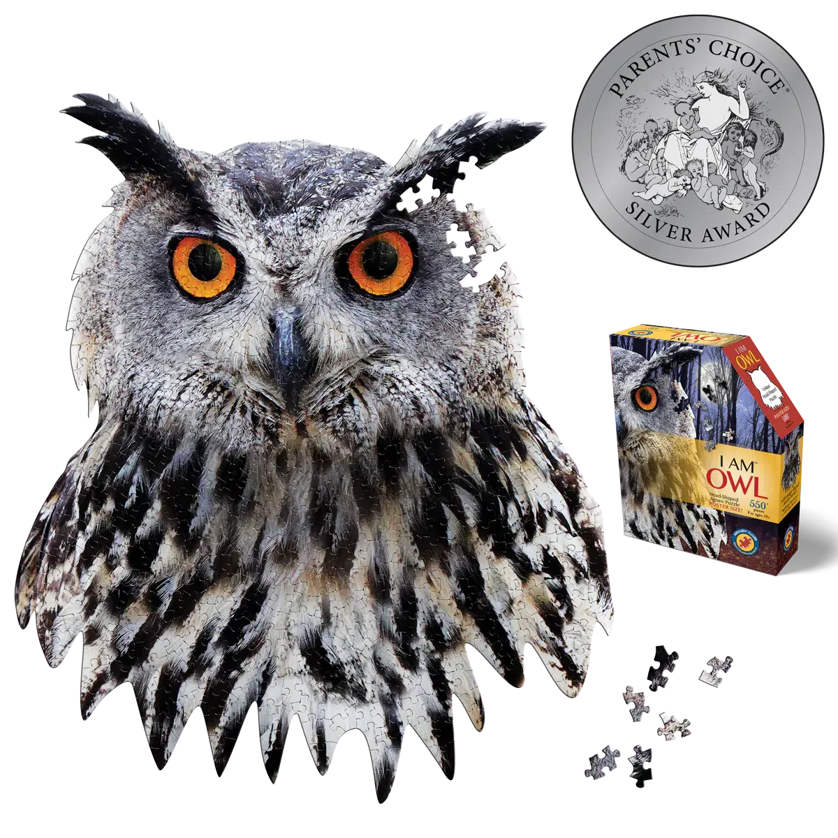 I Am Owl 550 Piece Head Shaped Jigsaw Puzzle Madd Capp