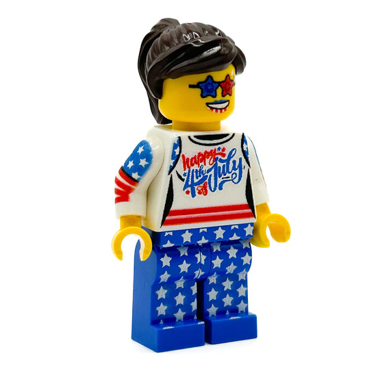4th of July Girl Minifig made using LEGO parts B3 Customs