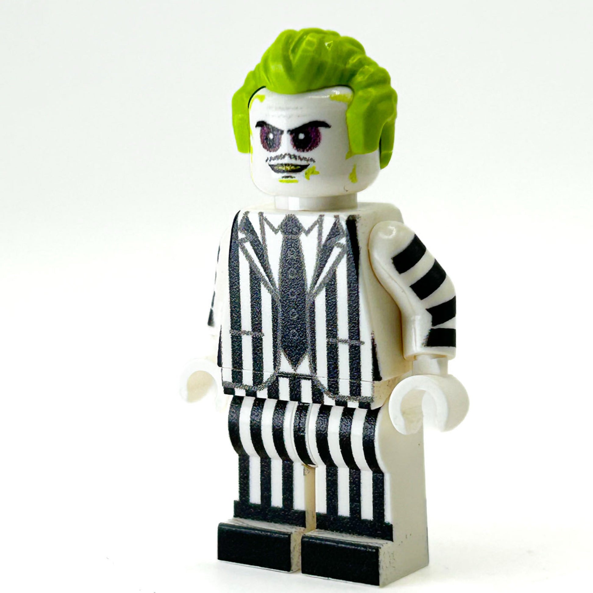 Beetlejuice Minifig made using LEGO parts B3 Customs
