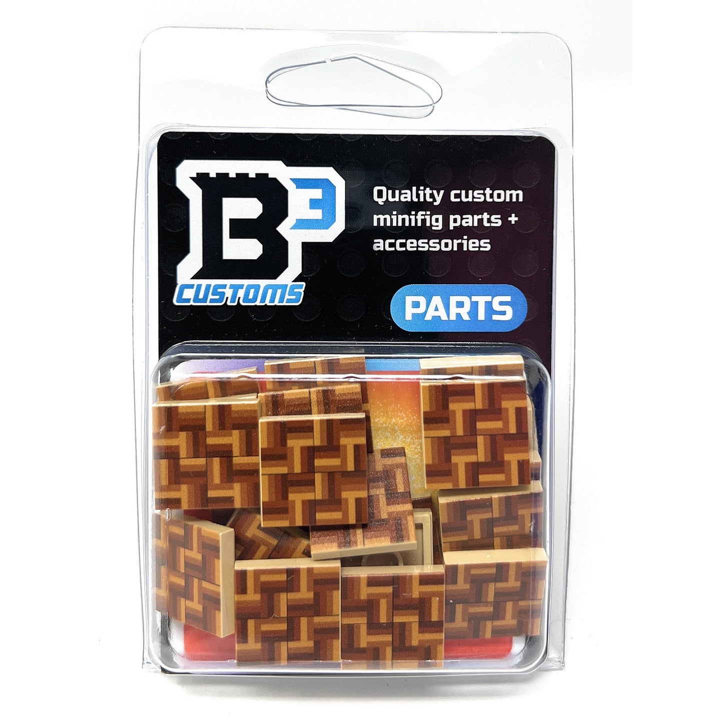 Parquet Flooring (Pack of 20) - B3 Customs Printed 2x2 Tiles B3 Customs