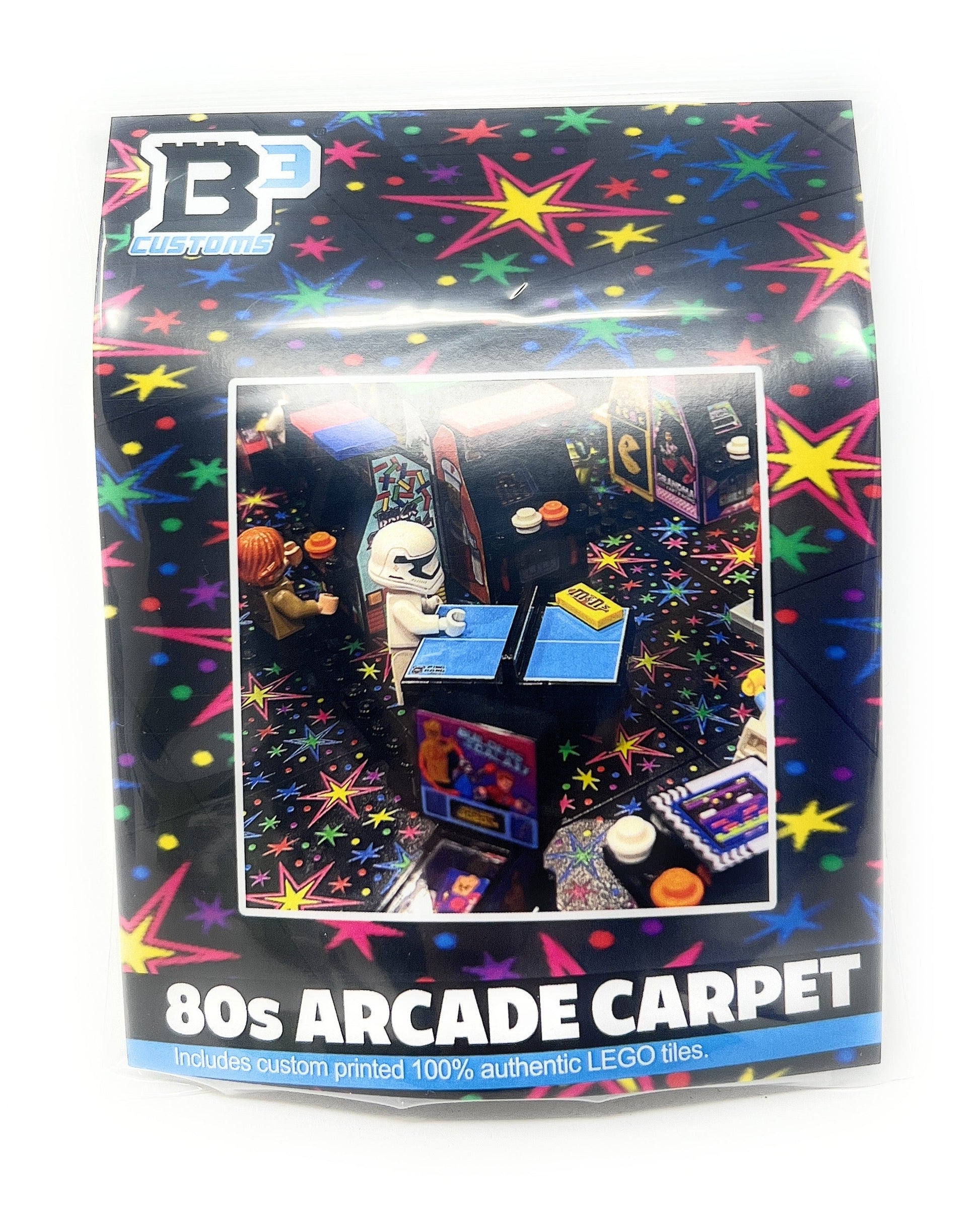 80's Arcade Carpet 6x6 Tiles (Bursts) - Pack of 10 made using LEGO parts B3 Customs