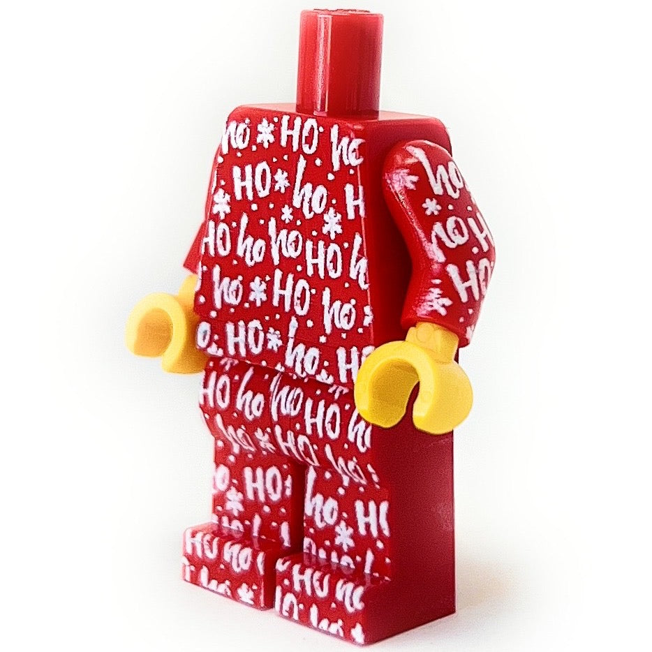 Santa HO HO Ho Christmas PJs Minifig Body made using LEGO parts - B3 Customs B3 Customs