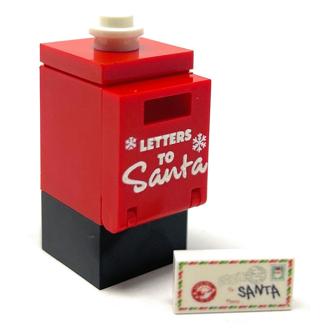 Letter to Santa Mailbox and Envelope made using LEGO parts - B3 Customs B3 Customs