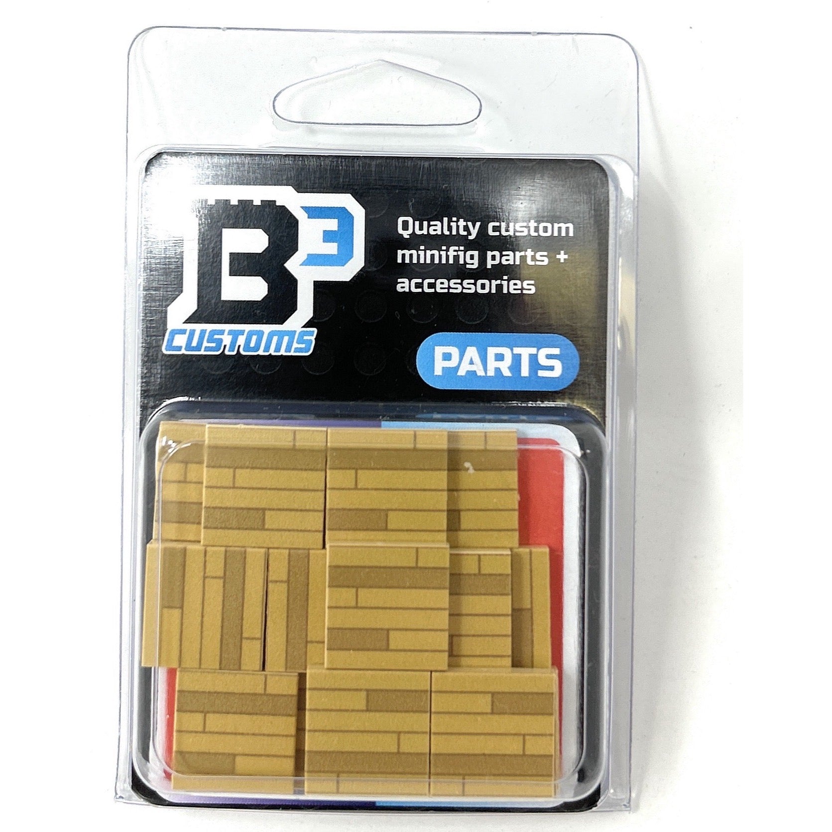 B3 Customs Light Hardwood Tile Part Pack (20 Tiles) made with LEGO parts B3 Customs