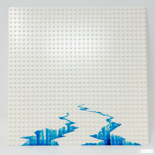 Arctic Cracked Ice / Glacier Baseplate made with LEGO baseplate - B3 Customs B3 Customs