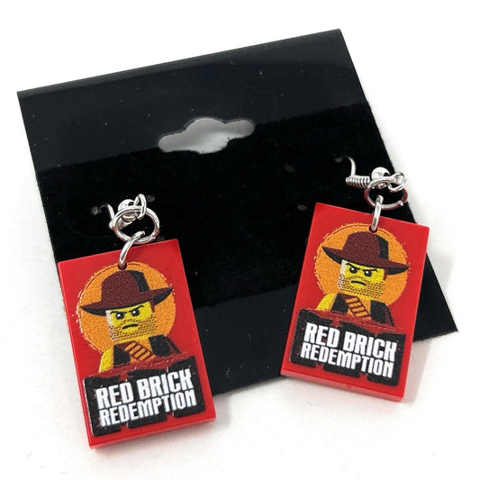 Red Brick Redemption Video Gaming Earrings made from LEGO parts - B3 Customs B3 Customs