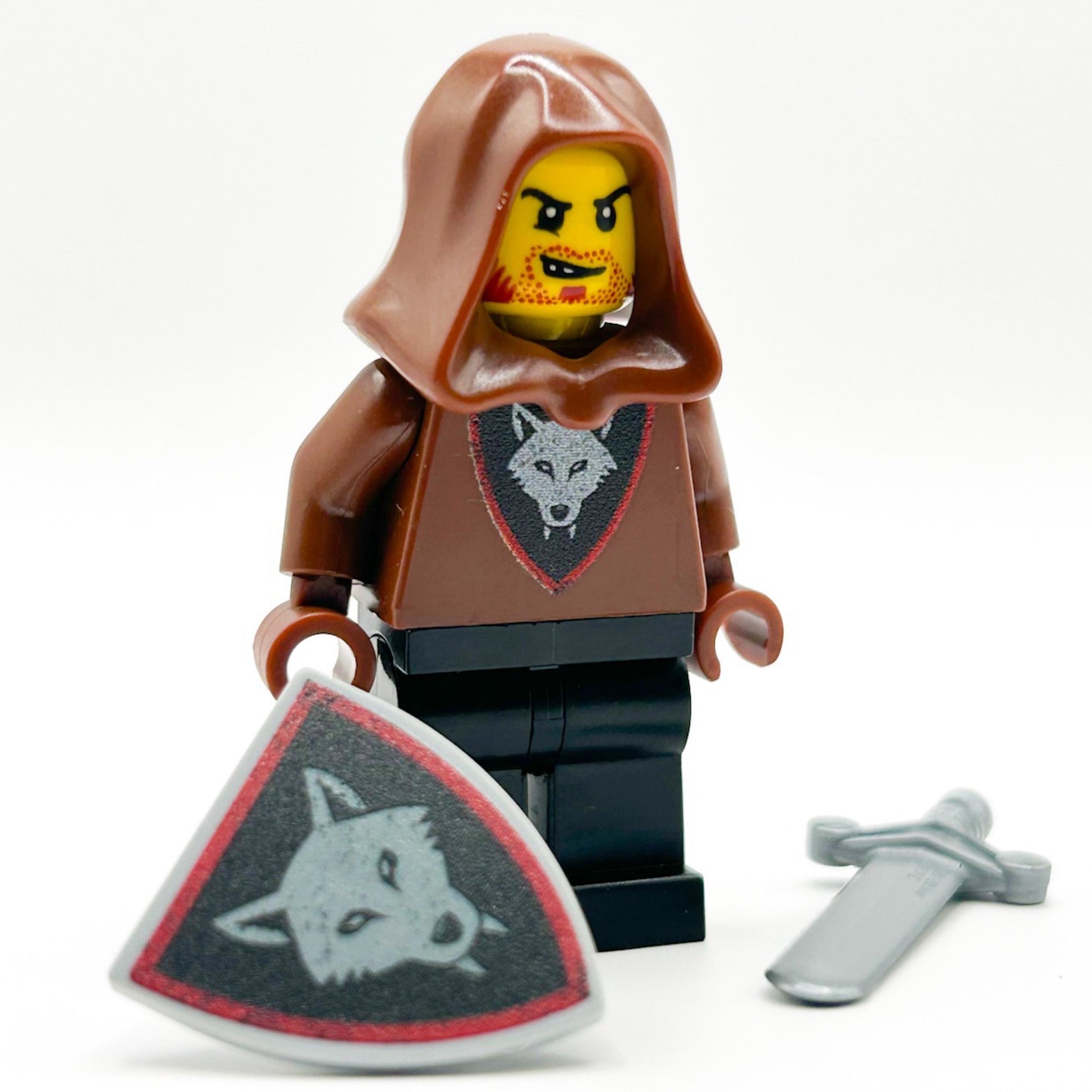 Castle Wolfpack Bandit (Sword) Minifig made using LEGO parts - B3 Customs B3 Customs