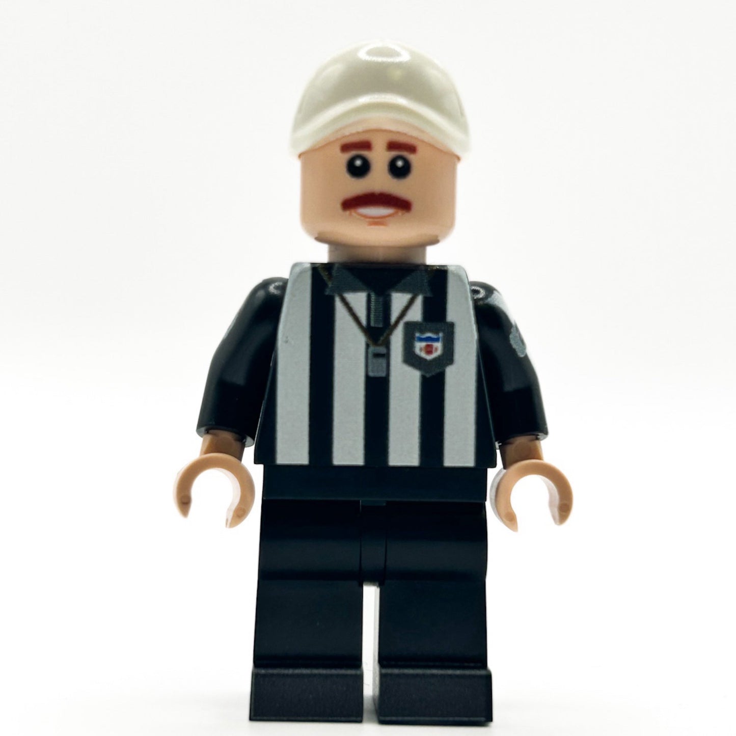 Football Referee Custom Minifig made with LEGO parts - B3 Customs Light Nougat B3 Customs
