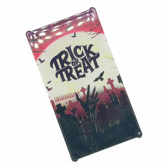 Trick or Treat Halloween Decorated Custom LEGO 4x6 Glass Window - B3 Customs B3 Customs