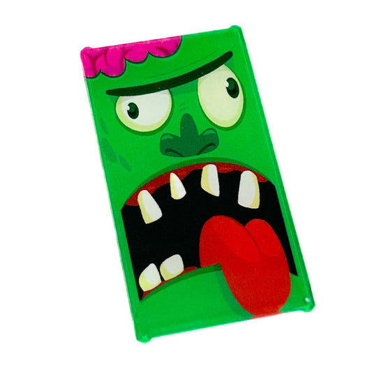 Frankenstein's Monster/Zombie Halloween Decorated Custom LEGO 4x6 Glass Window - B3 Customs B3 Customs