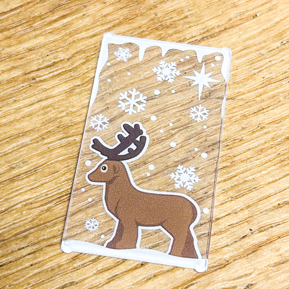 Christmas Reindeer Winter Village 4x6 Glass Window made with LEGO part - B3 Customs B3 Customs