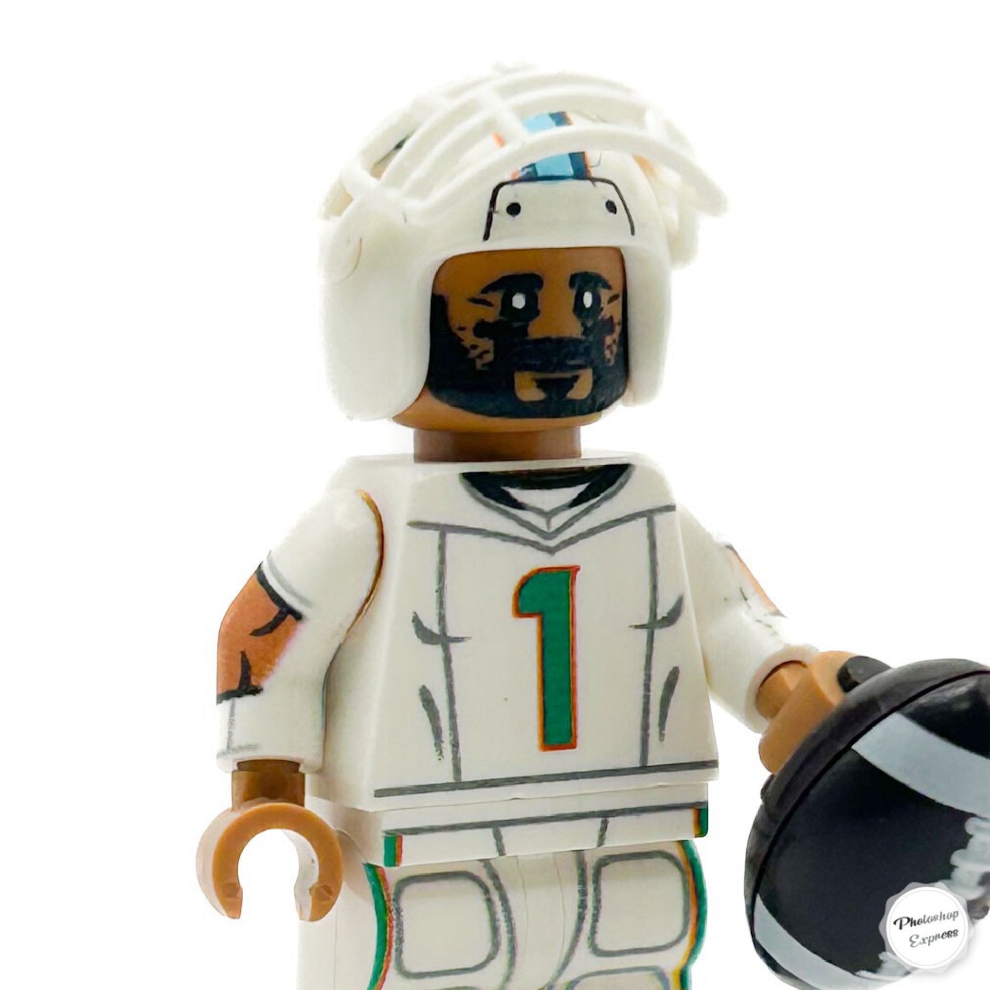 #1 QB Tua Dolphins Football Player Minifig - B3 Customs B3 Customs