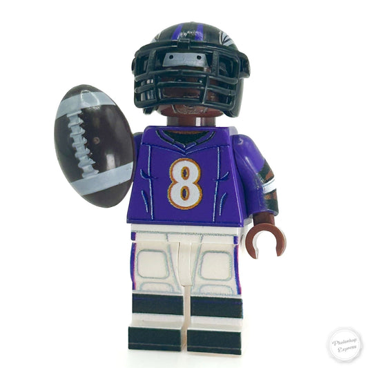 #8 QB Ravens Football Player Minifig B3 Customs