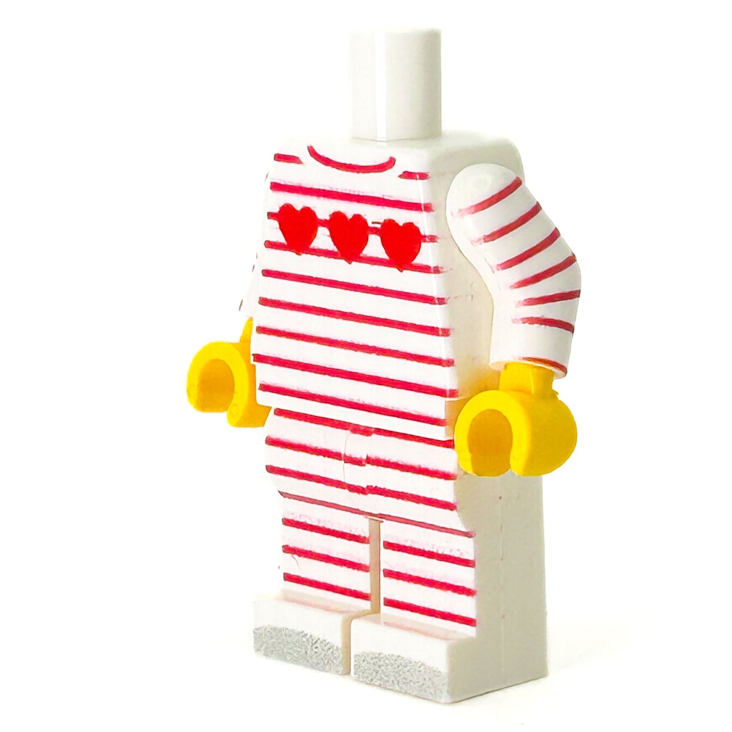 Valentine's Day 3 Hearts PJs Minifig Body - B3 Customs B3 Customs