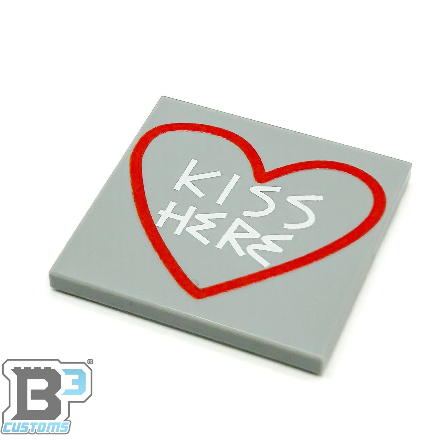 Kiss Here Road / Sidewalk Art (4x4 Tile) - B3 Customs B3 Customs