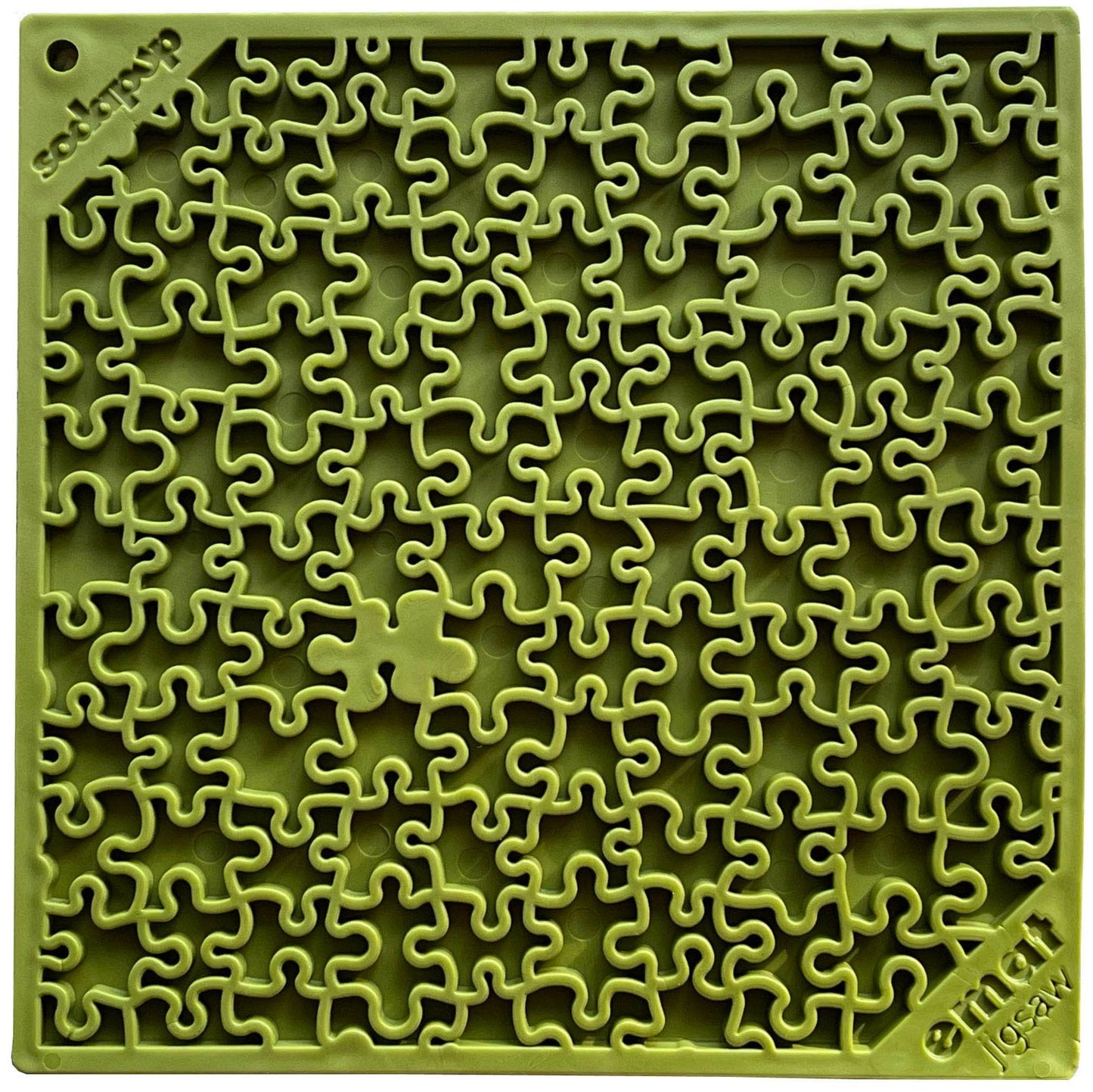 Jigsaw Puzzle eMat - Enrichment Lick Mat for Dogs and Cats | eMat Enrichment Toy for Anxiety Relief | USA Made Jigsaw Puzzle E-mat - Green SodaPup/True Dogs, LLC
