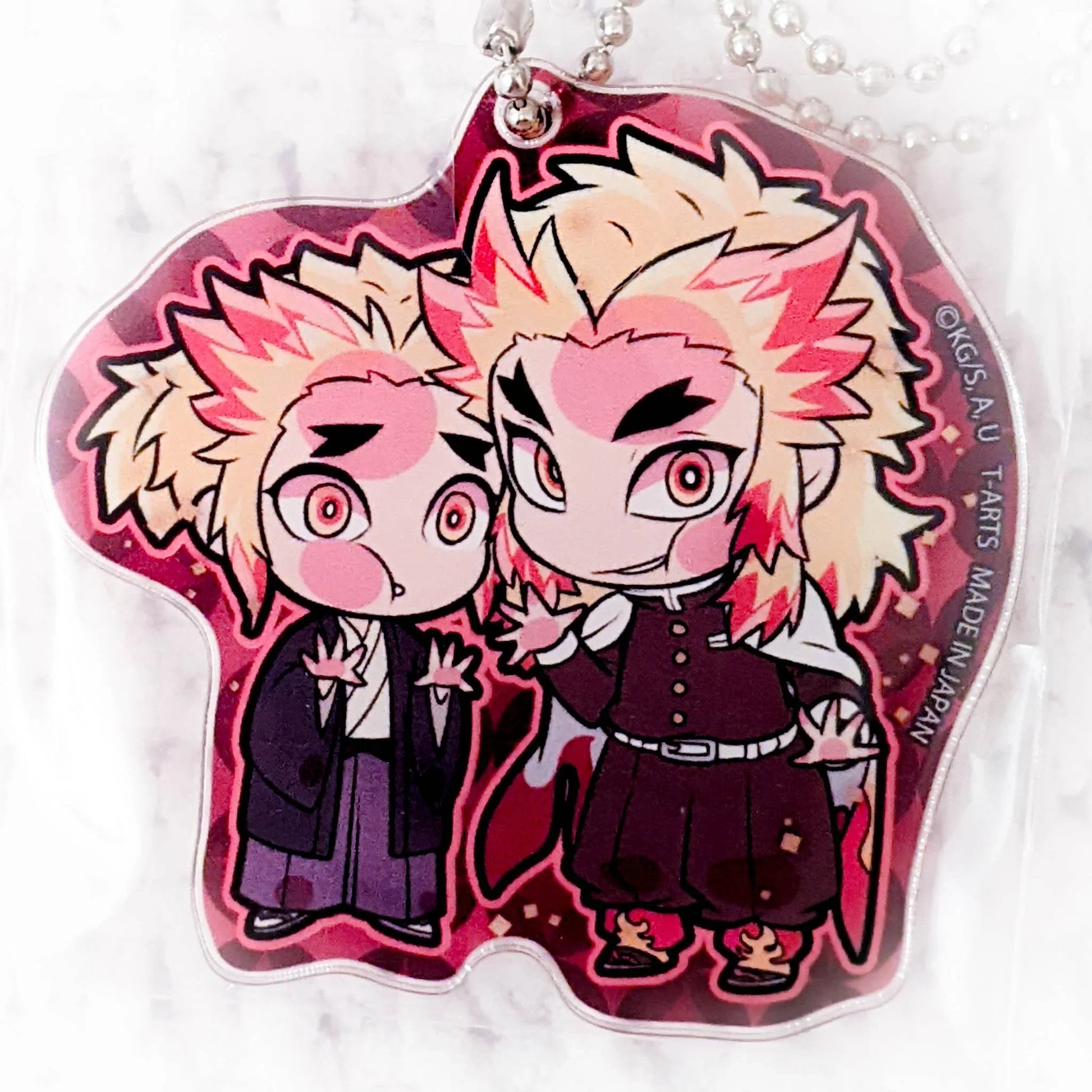 DEMON SLAYER MUGEN TRAIN RENGOKU & SENJURO DEFORMED ACRYLIC KEYCHAIN Anime Pop
