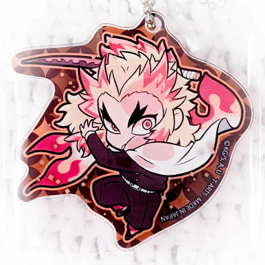DEMON SLAYER MUGEN TRAIN ATTACKING KYOJURO RENGOKU DEFORMED ACRYLIC KEYCHAIN Anime Pop