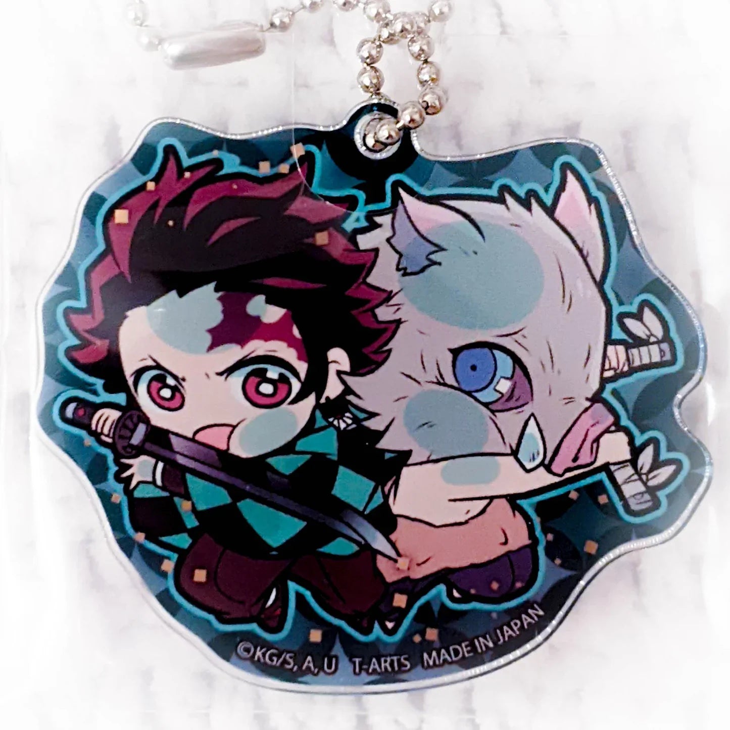 DEMON SLAYER MUGEN TRAIN TANJIRO & INOSUKE DEFORMED ACRYLIC KEYCHAIN Anime Pop