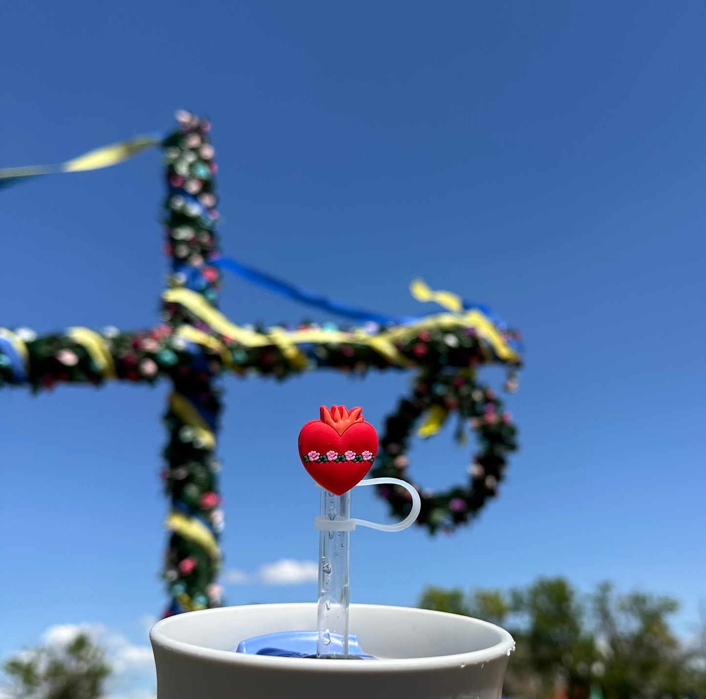 Catholic Straw Toppers: Holy Hearts (a 2 pack!)