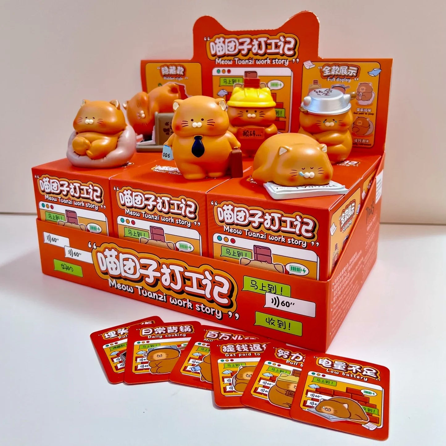 Office Cats Blind Box Figurine - Cute Cat Desk Toy Collection | 1 Random Box Super Anime Store