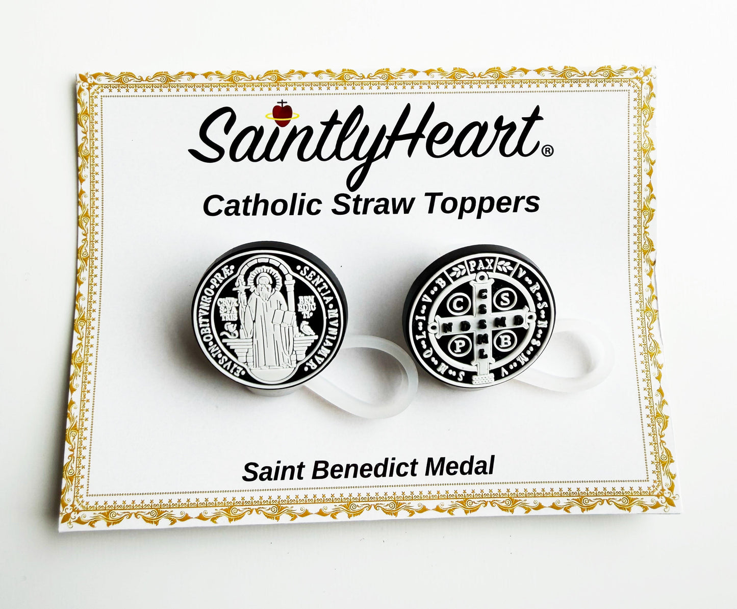Catholic Straw Toppers: St. Benedict Medal (a 2 pack!)