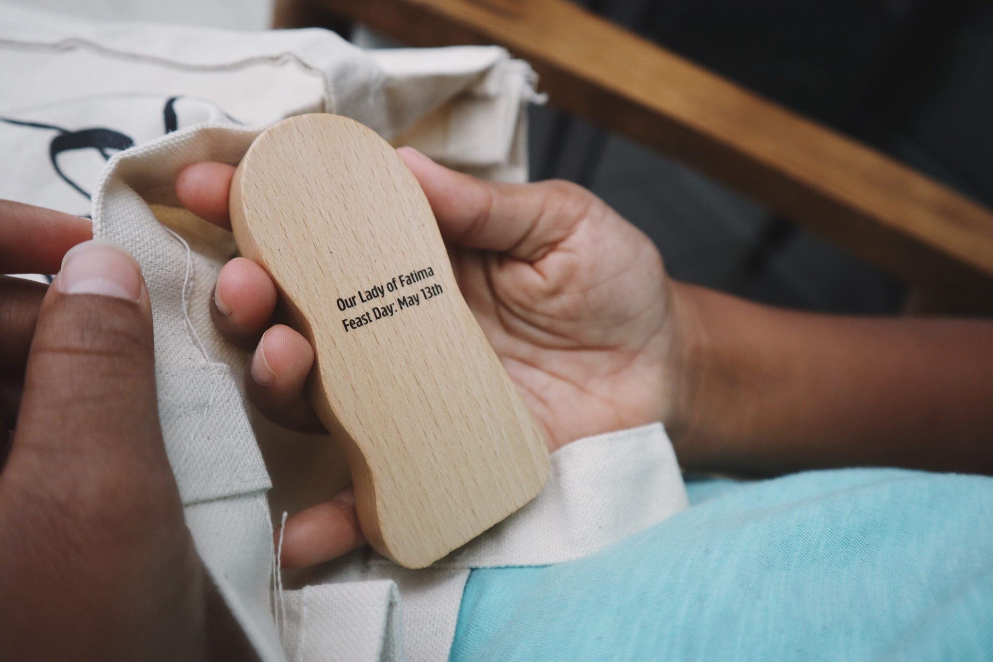 Our Lady of Fatima Wooden Figure - Catholic Devotional Item, Feast Day May 13th