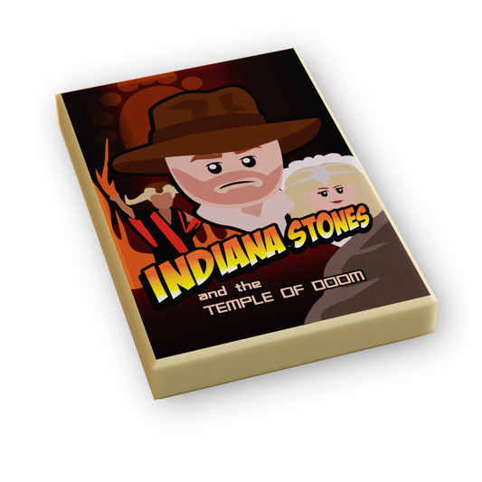 Indiana Stones, Temple of Doom Movie Cover (2x3 Tile) made using LEGO part B3 Customs