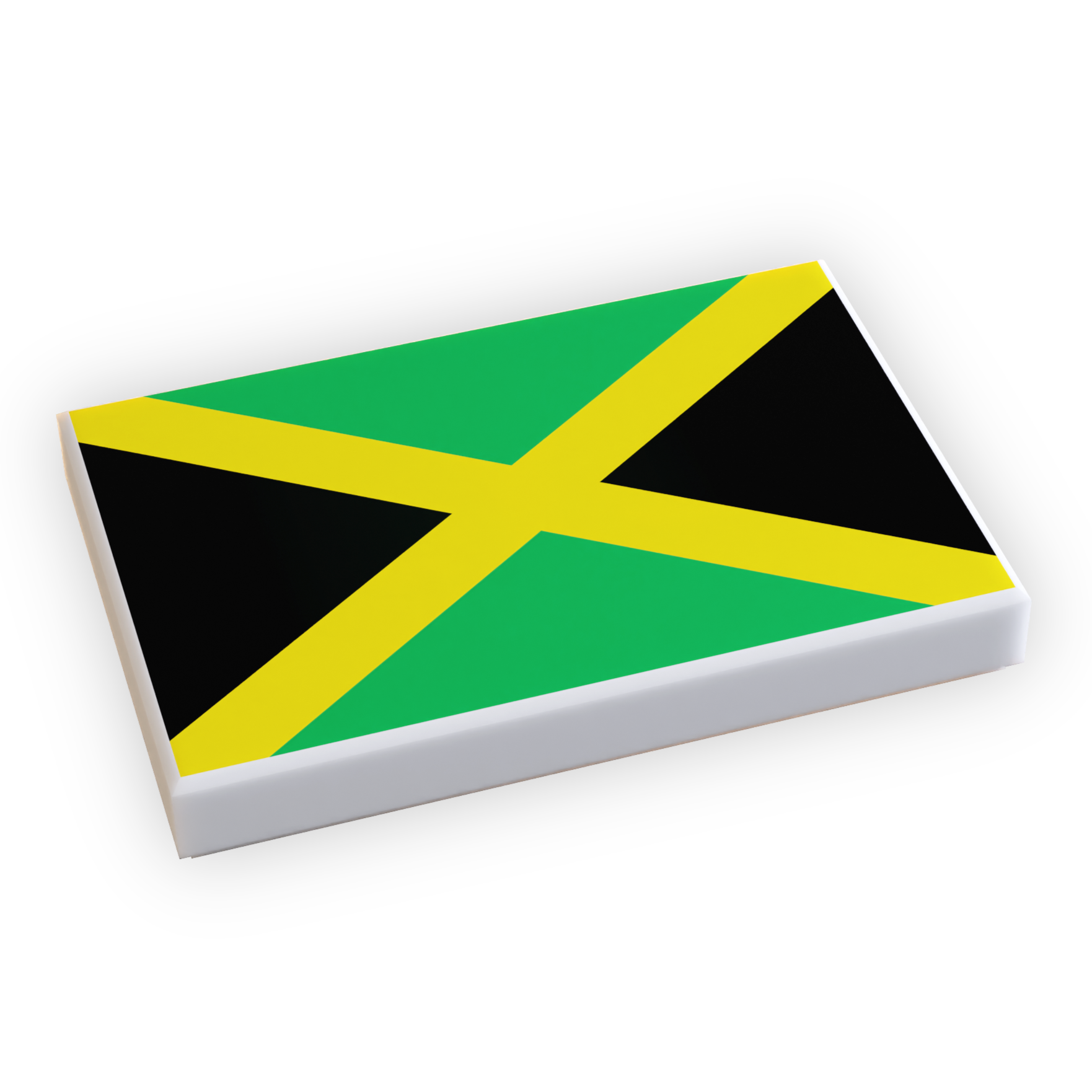 Jamaica Flag (2x3 Tile) made using LEGO part B3 Customs