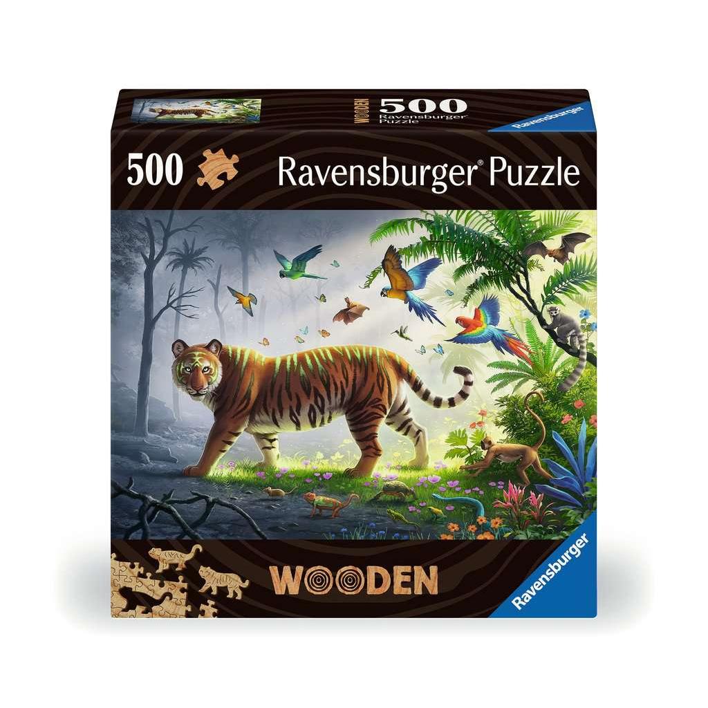 Jungle Tiger 500 Piece Wood Jigsaw Puzzle Ravensburger