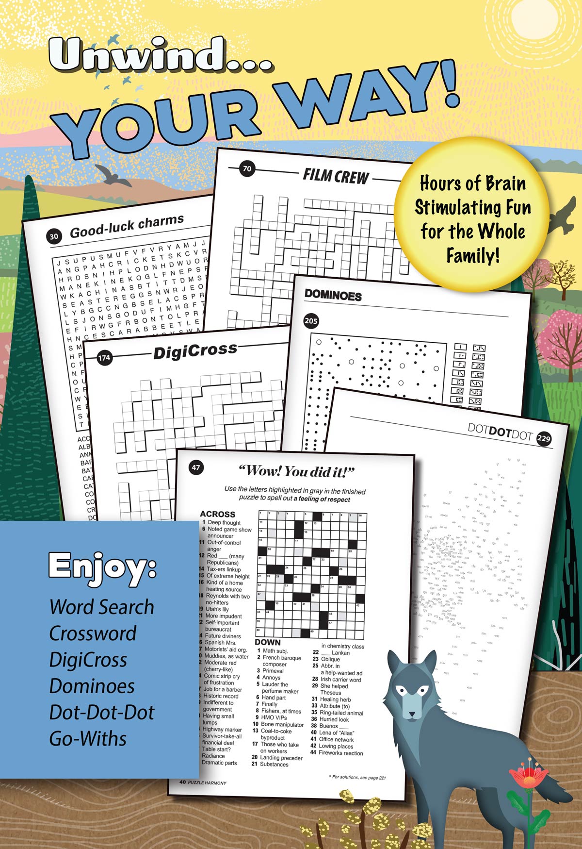 Puzzle Harmony - Variety Puzzles Nature's Beauty Special: 520+ Puzzles, Nature Themed Full-Sized Book, Fun For All Ages, Crossword, Sudoku, Dominoes, Word Search, Relax, Unwind, Unplug, De-Stress, Sit Back & Solve! Magazine Shop US