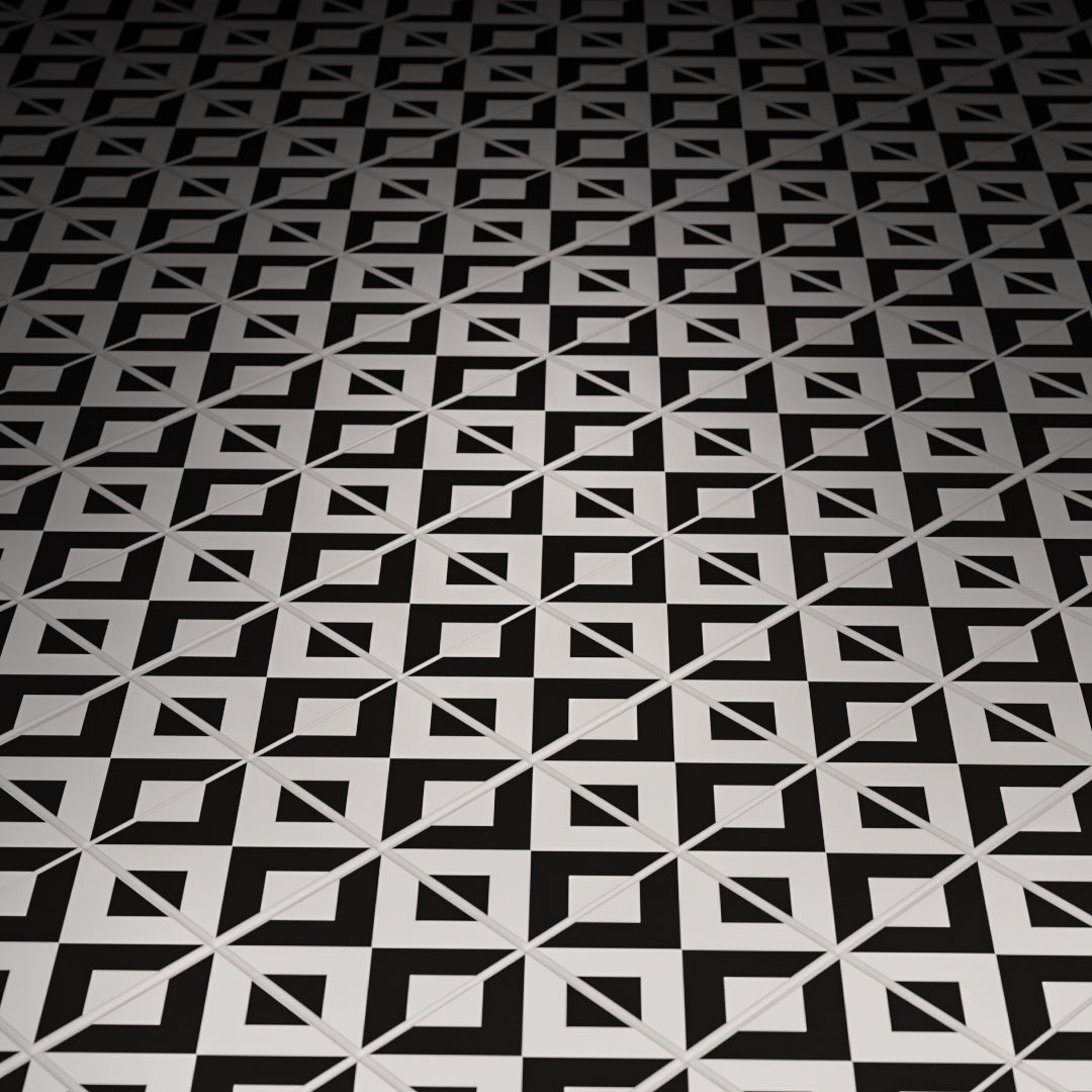 Black & White Kitchen / Diner Flooring - B3 Customs® Printed 2x2 Tile B3 Customs