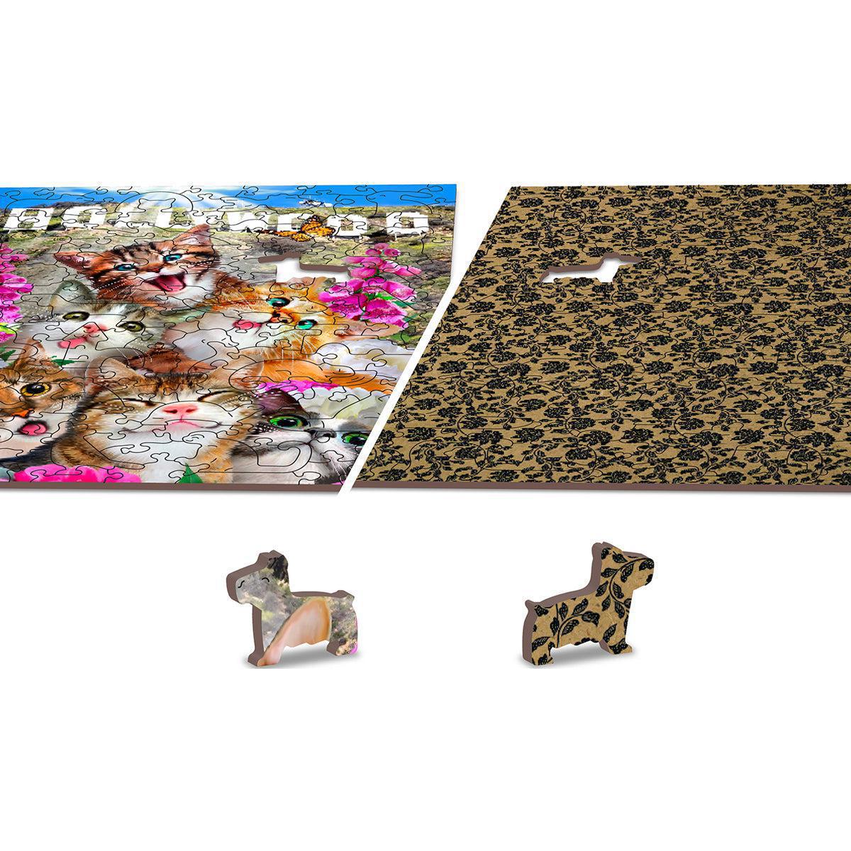 Kittens in Hollywood 75 Piece Wood Jigsaw Puzzle Wooden City