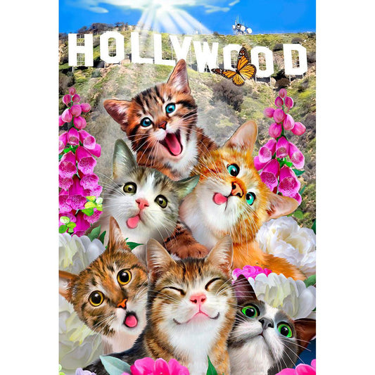 Kittens in Hollywood 75 Piece Wood Jigsaw Puzzle Wooden City