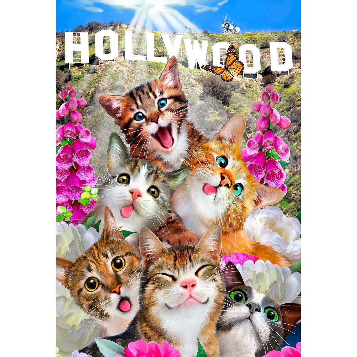 Kittens in Hollywood 75 Piece Wood Jigsaw Puzzle Wooden City Puzzle Merchant