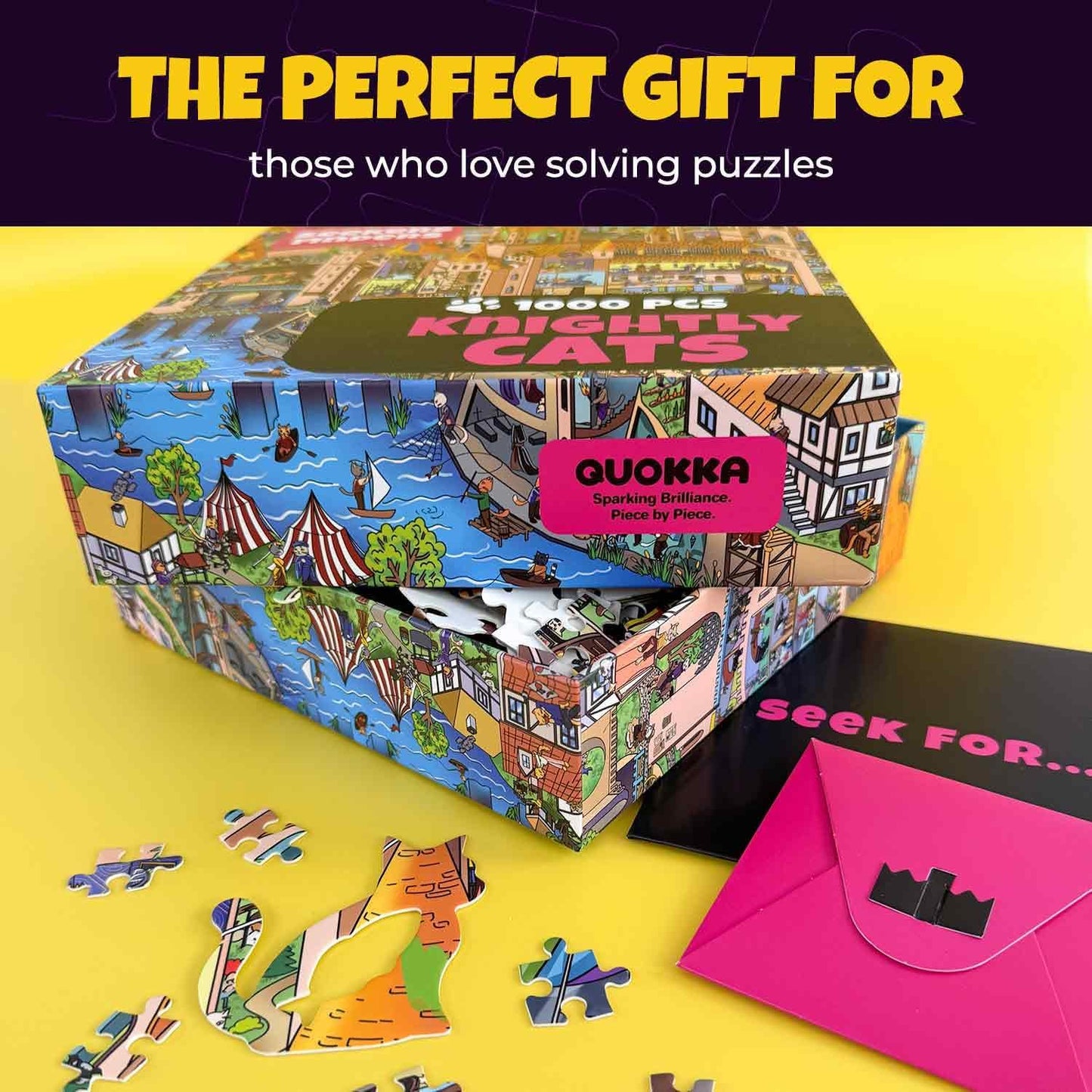 Knightly Cats Seekers Finders 1000 Piece Jigsaw Puzzle Quokka