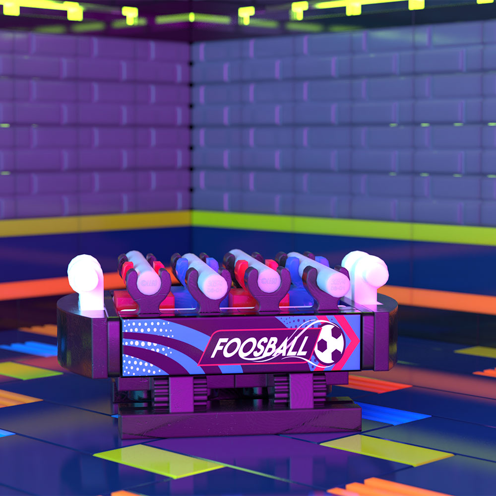 Foosball Table B3 Customs Arcade Building made using LEGO parts B3 Customs